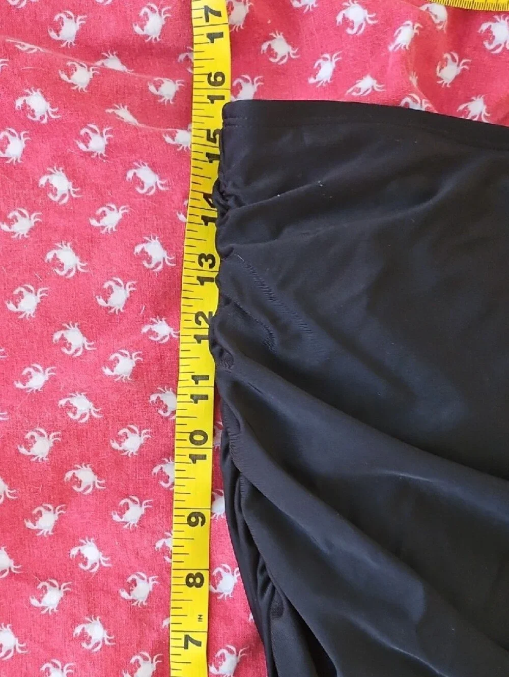 Black Ruched Swim Skirt By FIRPEARL